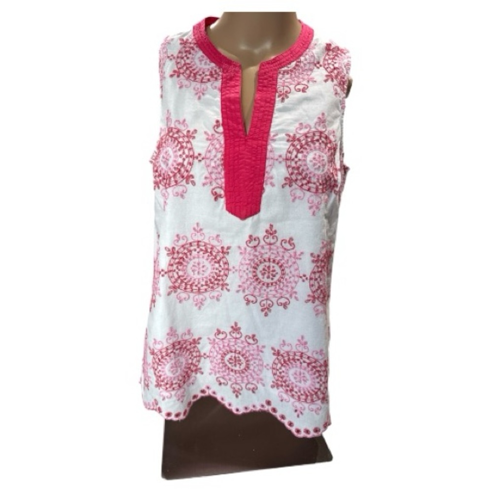 Talbots Embroidered Tunic Pink Women's Size Petite Small